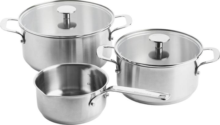 Image du produit KitchenAid Kit de dépannage en acier inoxydable 3 pièces (24 cm, Ensemble de casseroles et de poêles de cuisson, Acier inoxydable)