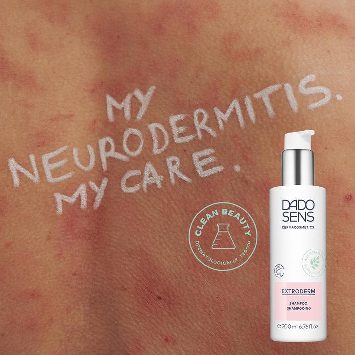 Actual product image Dado Sens EXTRODERM Shampoo - Dry & sensitive scalp (200 ml, Liquid shampoo)