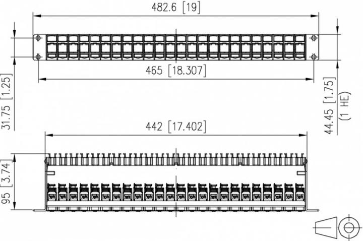 Image du produit Metz Connect BTR E-DATmodul 24x8 CAT6 1HE (Panneau de brassage)