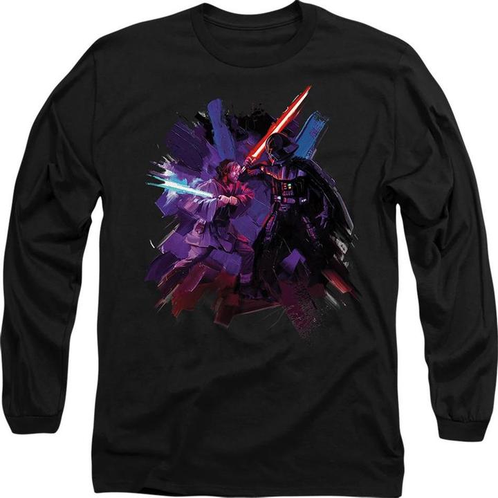 Actual product image Star Wars Unisex Adult Obi Wan Kenobi Vader Painted T-Shirt (S)