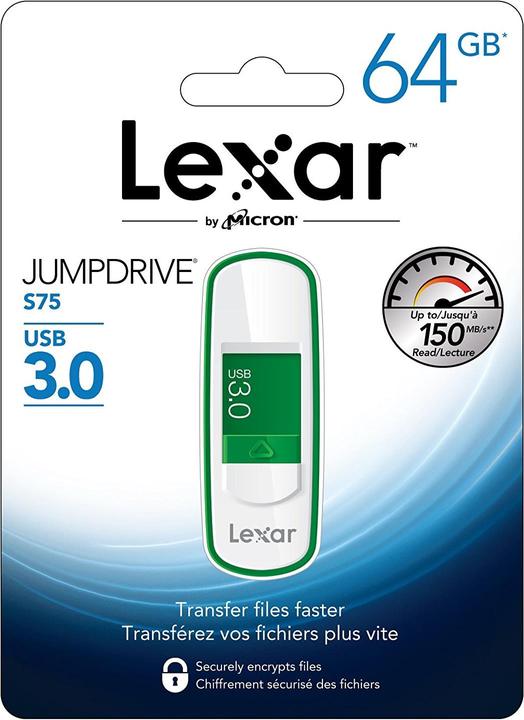 Actual product image Lexar JumpDrive S75 (64 GB, USB-A, USB 3.0)