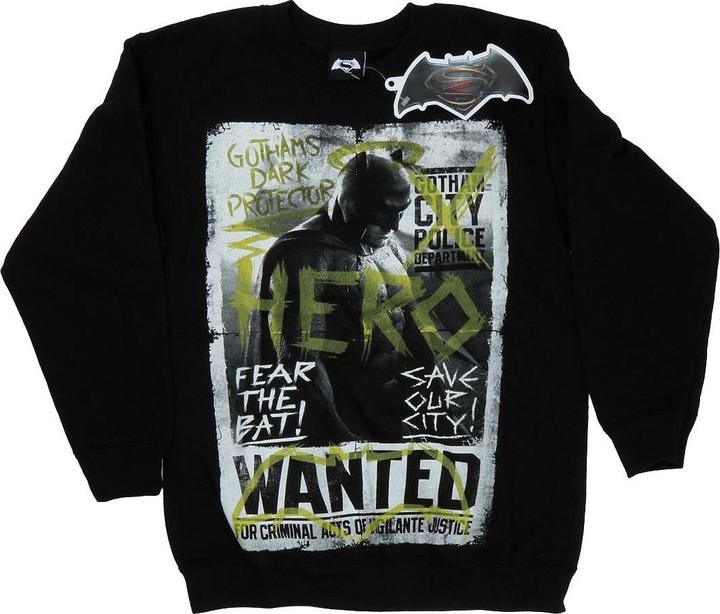 Actual product image Mens Batman v Superman Wanted Poster Sweatshirt (S)