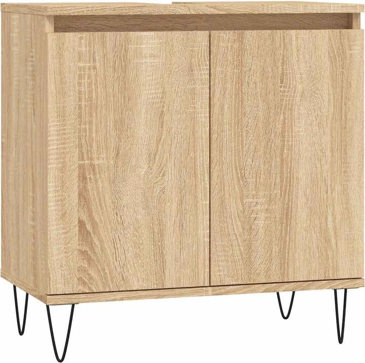 Actual product image VidaXL Badschrank Sonoma-Eiche 58x33x60 cm Holzwerkstoff, Farbe (58 x 33 x 60 cm)