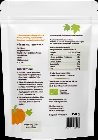 Valori nutrizionali e ingredienti Mrs Flury Proteine biologiche di semi di zucca in polvere (Semi di zucca, 1 pz., 350 g)