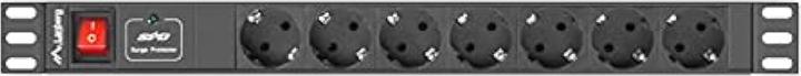 Produktbild Lanberg PDU-07F-0200-IEC-BK Stromverteilereinheit (PDU) 7 AC-Ausgänge 1U