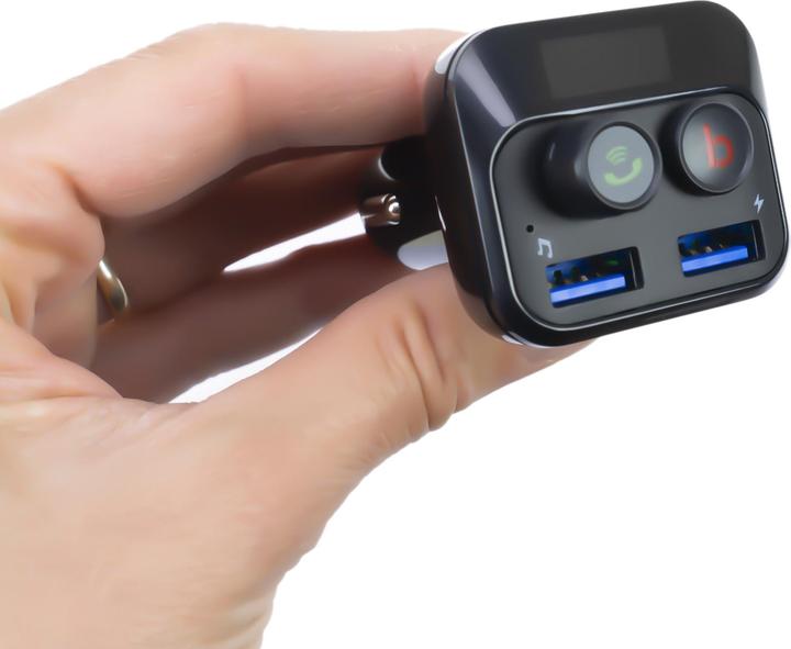 Actual product image PNI FM modulator Valentine F250 Bluetooth 5.0, MP3 player, FM transmitter, micro SD slot, dual