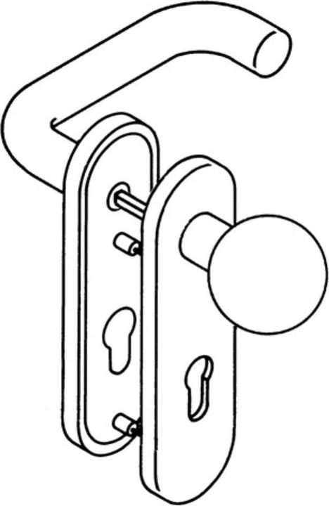 Image du produit Hewi Kit de protection incendie 111R13.113 plastic 90 D/K pour épaisseur de porte 38-48 mm PZ arrondi (Poignée de porte)