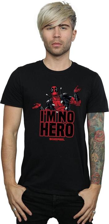 Actual product image Mens Deadpool I'm No Hero T-Shirt (XL)