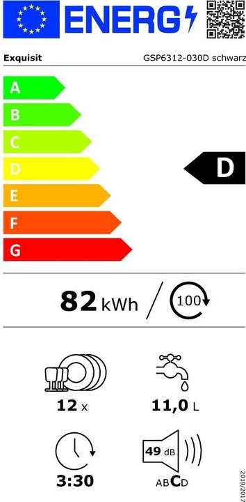 Energie-Label Exquisit GSP6312-030D schwarz