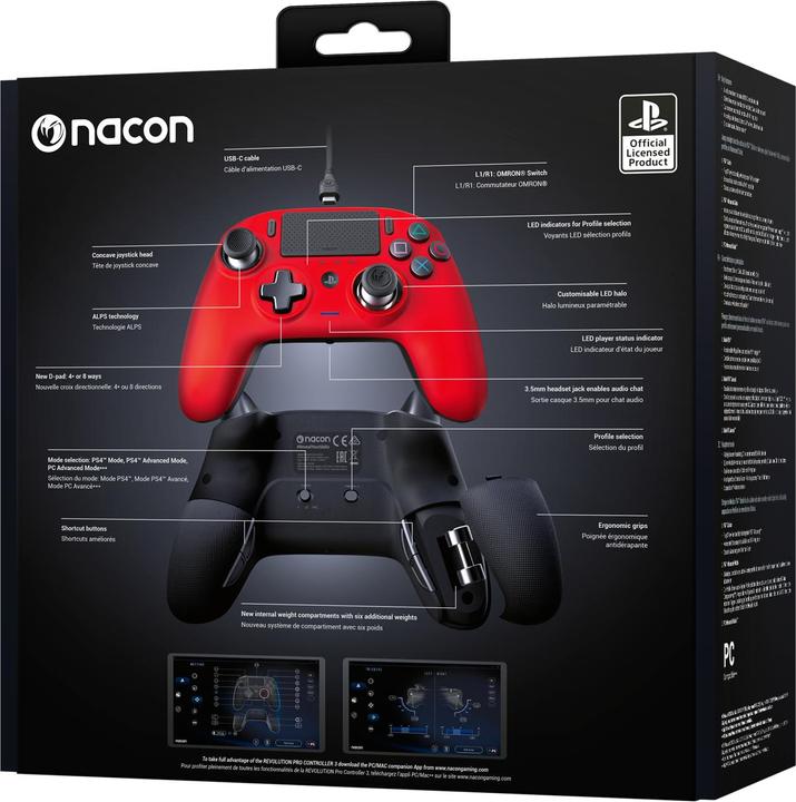 Image du produit Nacon Gaming Revolution Pro Controller 3 USB 3.2 Gen 1 (3.1 Gen 1) Gamepad PC, PlayStation 4 (PS4, PC)