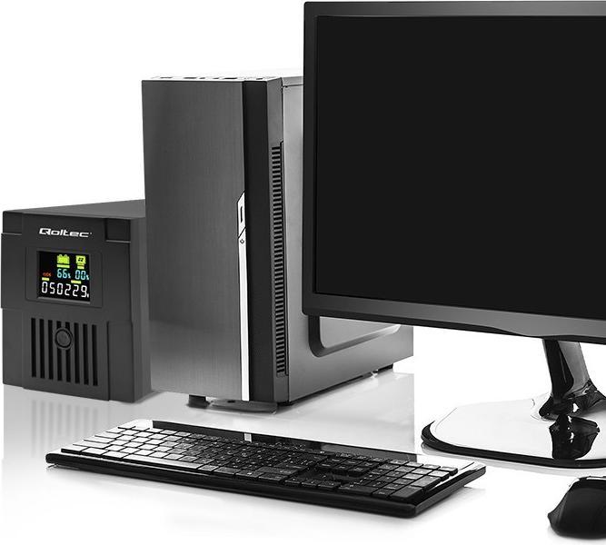 Produktbild Qoltec Zasilacz awaryjny UPS | Monolith | 1500VA | 900W | LCD | USB (1500 VA, 900 W, Line-Interaktiv USV)