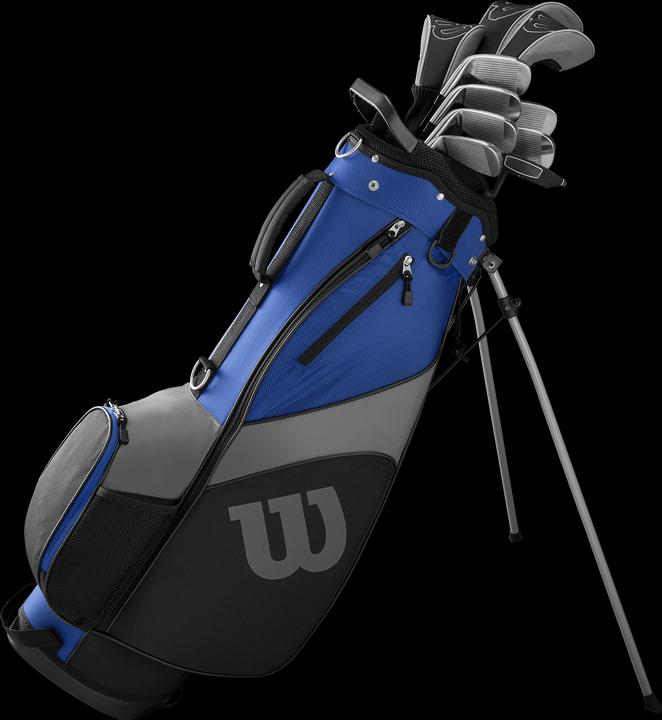 Image du produit Wilson 1200 TPX Ensemble de golf en graphite avec 10 clubs et un sac - Bleu (Droitier)