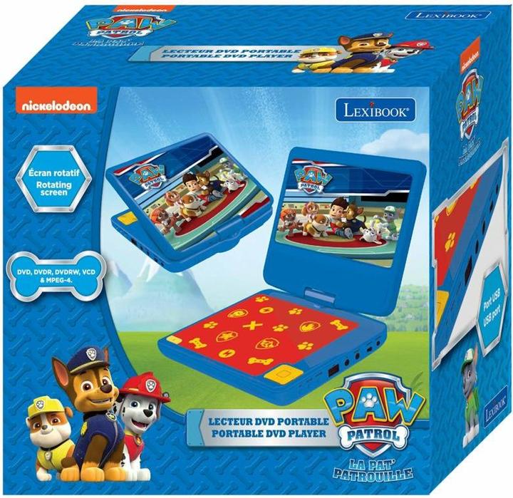 Produktbild Lexibook Tragbarer DVD Player im Paw Patrol Design, mit 7 Zoll Display, USB Anschluss und Kopfhörer (Tragbarer DVD-Player)