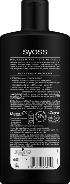 Produktbild Syoss Repair (440 ml, Flüssiges Shampoo)