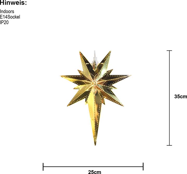 Actual product image Star Trading LED star Bethlehem 35 cm, metal, brass