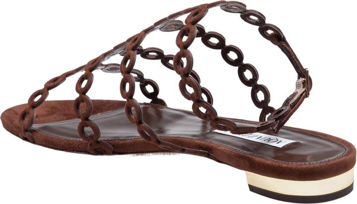 Produktbild Aquazzura Aquazzurra flat infinity chain ​​suede sandal brown color (39)