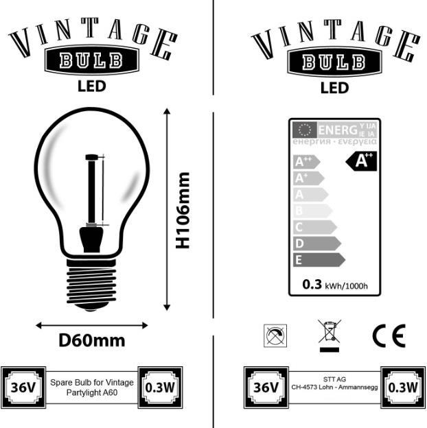 Produktbild STT Vintage Partylight (E27, 2 lm, 1 x)