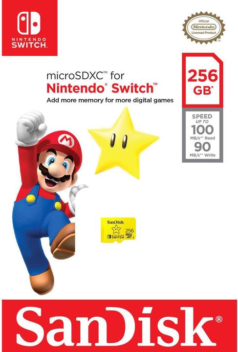 Image du produit SanDisk Nintendo Switch Card (256 Go, microSDXC, U3, UHS-I)