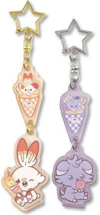 Pokémon PokePeace Acrylic Keyholder Set Scorbunny & Espurr Sweets Shop