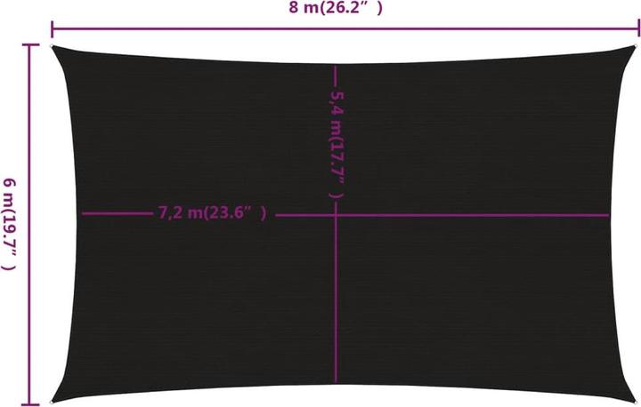 Actual product image VidaXL Sonnensegel 160 g/m² Rechteckig HDPE (6 x 8 m)