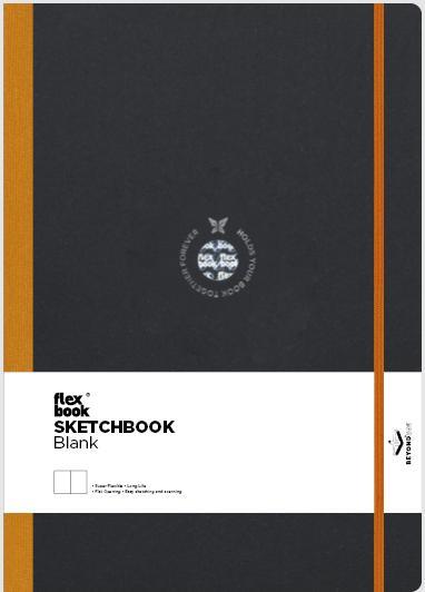 Immagine prodotto Flexbook Album da disegno nero con dettagli arancioni (21 x 29,7 cm, Rigatura speciale, Copertina rigida)