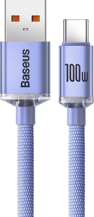 Produktbild Baseus Crystal Shine Series Fast Charging Data Cable USB to Type-C 100W 2m Purple (2 m, USB 2.0, 100 W)