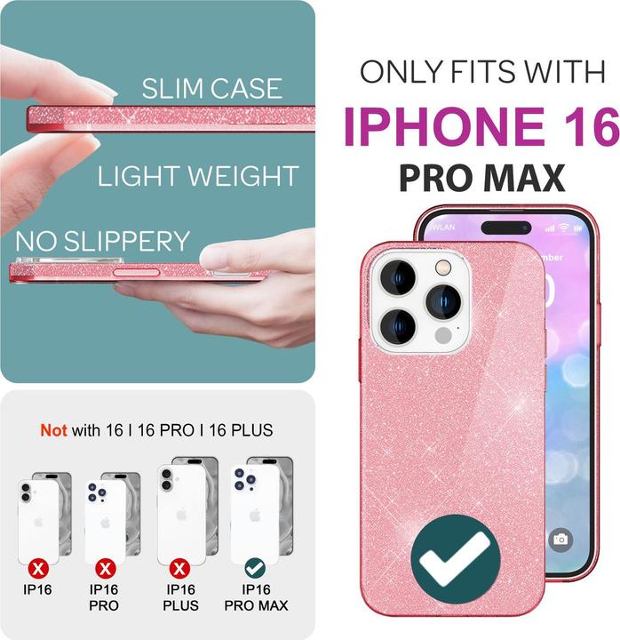 Actual product image Nalia Glitter hybrid cover (Apple iPhone 16 Pro Max)
