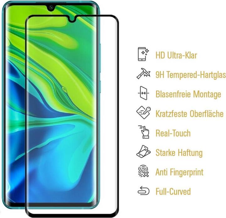 Produktbild Protectorking 1x echtes Tempered 9H Panzerhartglas 3D KLAR (4 Stück, Xiaomi Mi Note 10 Lite)