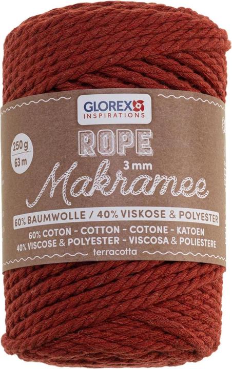 Glorex Corde à macramé 3mm 250g torsadé (63 m)