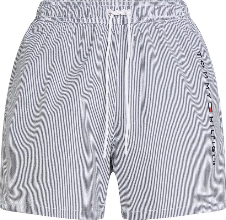 Produktbild Tommy Hilfiger Medium lange Heren Zwembroek met Streep - White - Maat XL (XL)