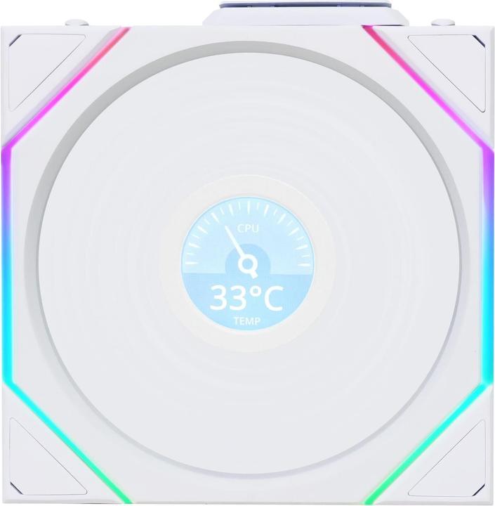 Actual product image Lian-Li UNI FAN TL Wireless LCD Lüfter, ARGB, PWM, 3er-Pack inkl. Controller - Reverse Blade, 120 mm (120 mm, 3 x)