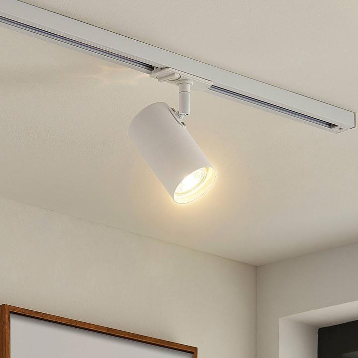 Image du produit Lindby Projecteur sur rail à LED Ties, monophasé, blanc (350 lm, GU10)