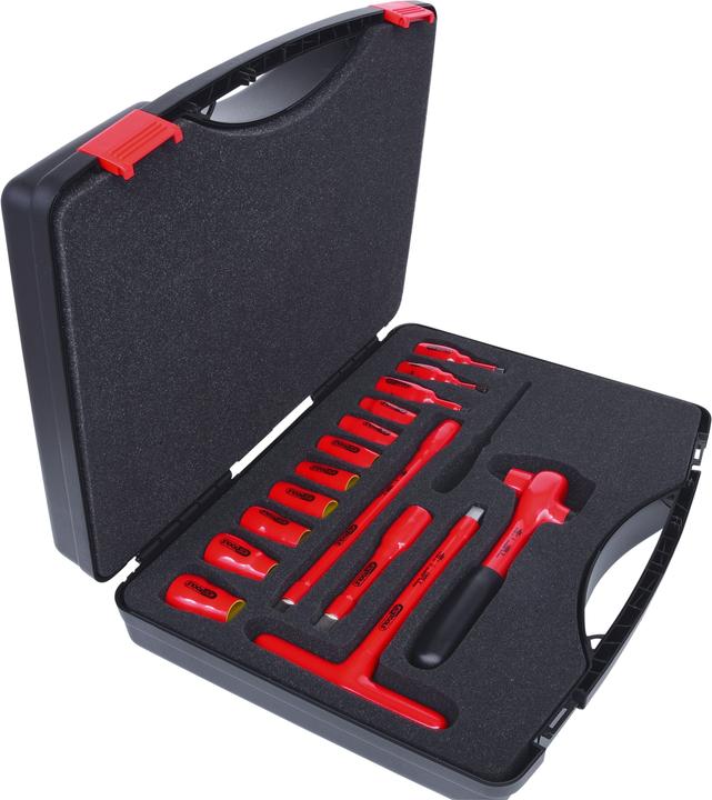 Image du produit KS Tools Jeu de douilles 1/2 pouce avec outils isolés, 15 pces (1/2")