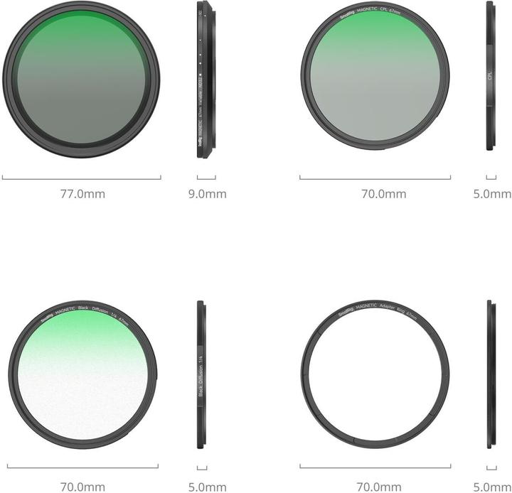 Produktbild SmallRig 5-in-1 Attachable Filter Kit (67 mm, Black Mist Filter)