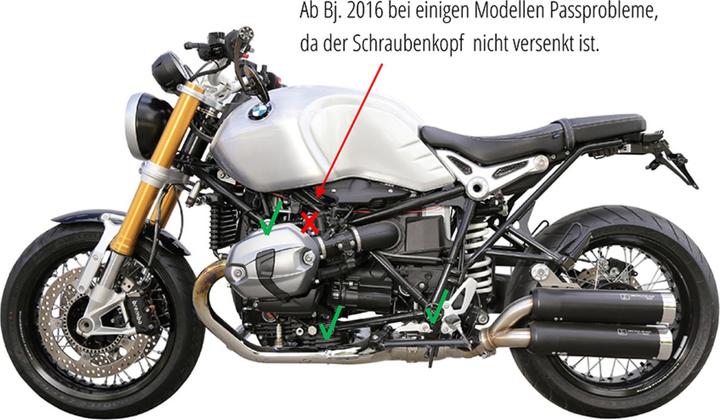 Image du produit Highsider CNC Couvercles trous du cadre, SET A pour BMW RnineT 14-16