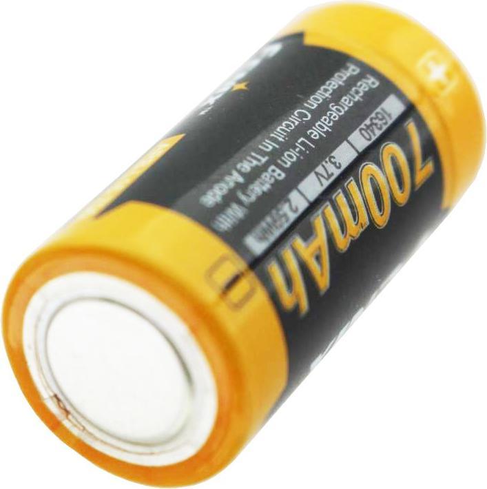 Actual product image Fenix Battery CR123 A 4 pieces and LCD fast charger (4 pcs., CR123A, 760 mAh, Rechargeable battery)