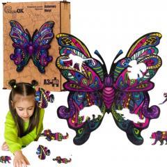 Image du produit PuzzleOk Puzzle écologique en bois 103 Papillon coloré A3