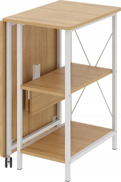 Actual product image Maclean Loft folding desk dimensions: 107x45x75cm max - 150 kg with light beech top MC-411 W (107 x 45 x 75 cm)