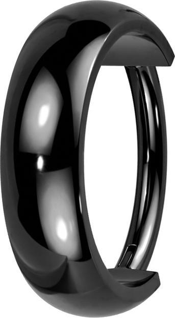 Produktbild Star Piercing Micro Segmentring klappbar schwarz breit abgerundet (ohne Messing, Titan G23)