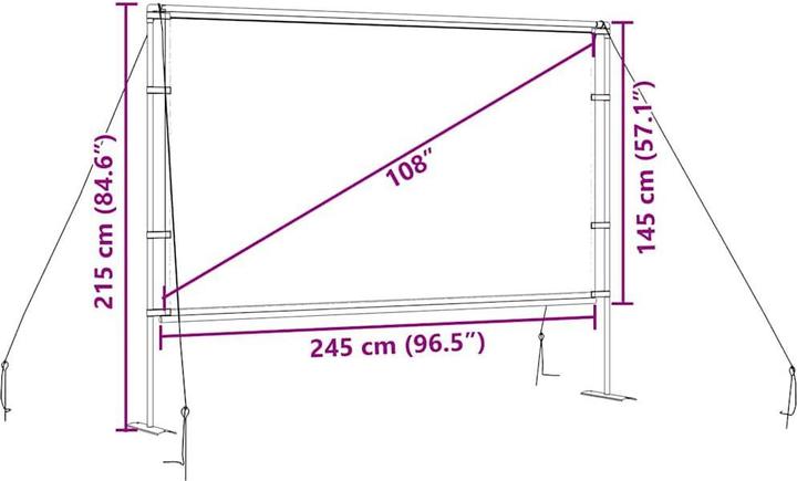 Produktbild VidaXL Beamer Leinwand mit Ständer 108 Zoll 16:9 Projektionswand Leinwand (108", 16:9)