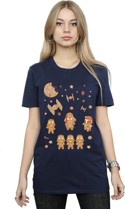 Actual product image Star Wars Womens/Ladies Gingerbread Empire Cotton Boyfriend T-Shirt (3XL)