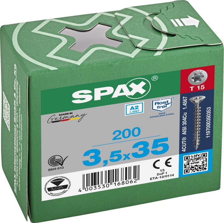 Produktbild Spax Spanplattenschrauben A2 (200 Schrauben pro Stück)
