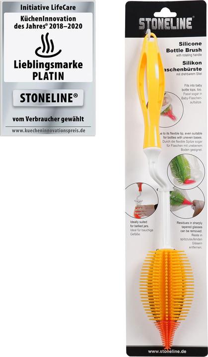 Actual product image Stoneline Silicone bottle brush with rotating handle 35 cm, yellow (1 pcs.)