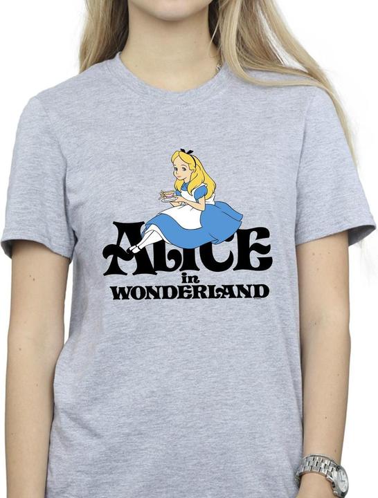 Actual product image Disney Womens/Ladies Alice In Wonderland Tea Drinker Classic Cotton Boyfriend T-Shirt (XL)
