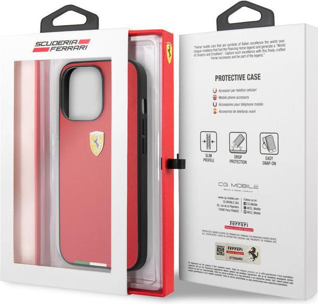 Immagine prodotto Ferrari Custodia iPhone 13 Pro - Cover protettiva rigida Linea Bandiera Italiana rossa No.290 (Apple iPhone 13 Pro)