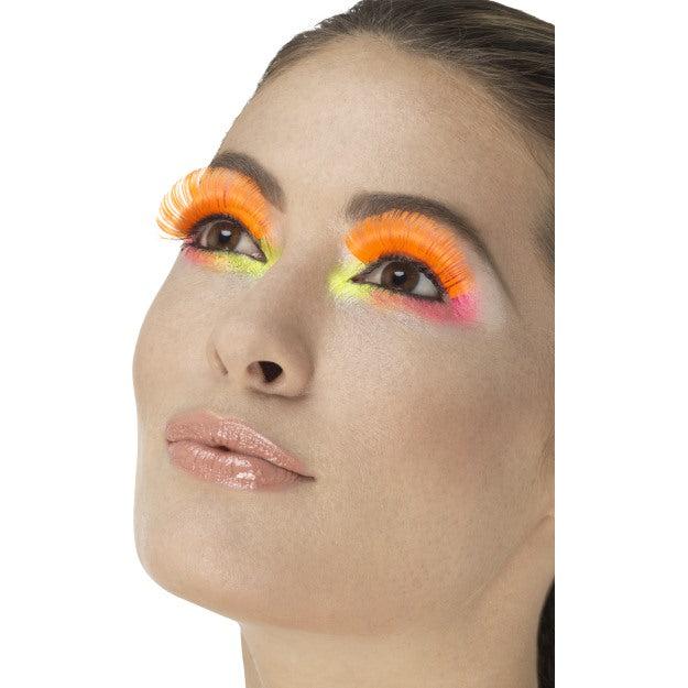 Produktbild Smiffys 80er Party Wimpern, Neon Orange, Enthält Kleber (Künstliche Wimpern)