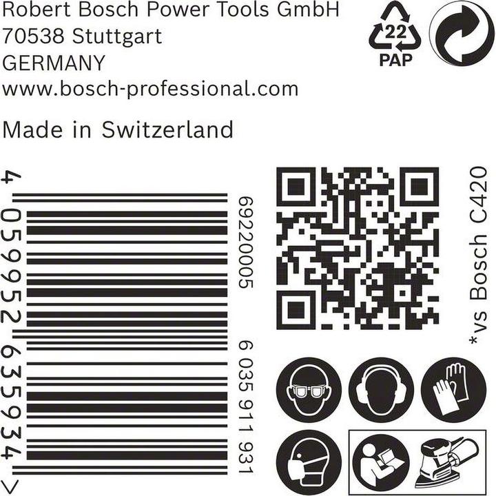 Actual product image Bosch Professional Zubehör EXPERT C470 Sandpaper, 100 x 150 mm, G 120, 50 pieces (G120)