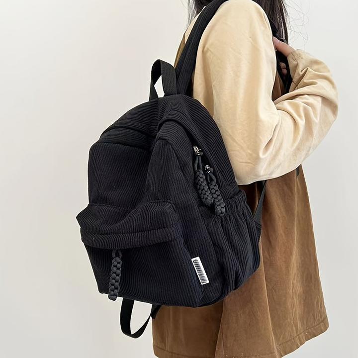Produktbild Only-Bags.Store Kleiner Rucksack aus Cord, lässiger Reiserucksack, einfacher Moderucksack (10 l)
