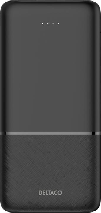 Actual product image Deltaco Powerbank 10,000 mAh, 2x USB-A 18 W, 1x USB-C PD 20 W - Black (10000 mAh, 20 W, 37 Wh)
