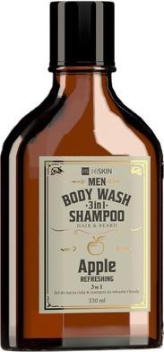 Immagine prodotto Hiskin Hiskinmen Whisky 3-In-1, lavaggio del corpo e shampoo per capelli e barba alla mela 330ml (330 ml)